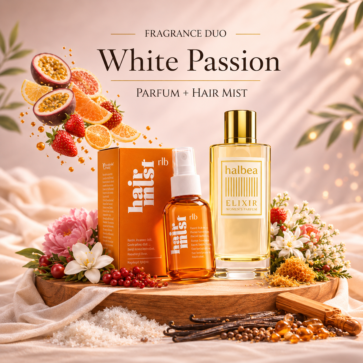 White Passion Bundle – Haarparfum & Elixir Duft kombiniert (2 Produkte)