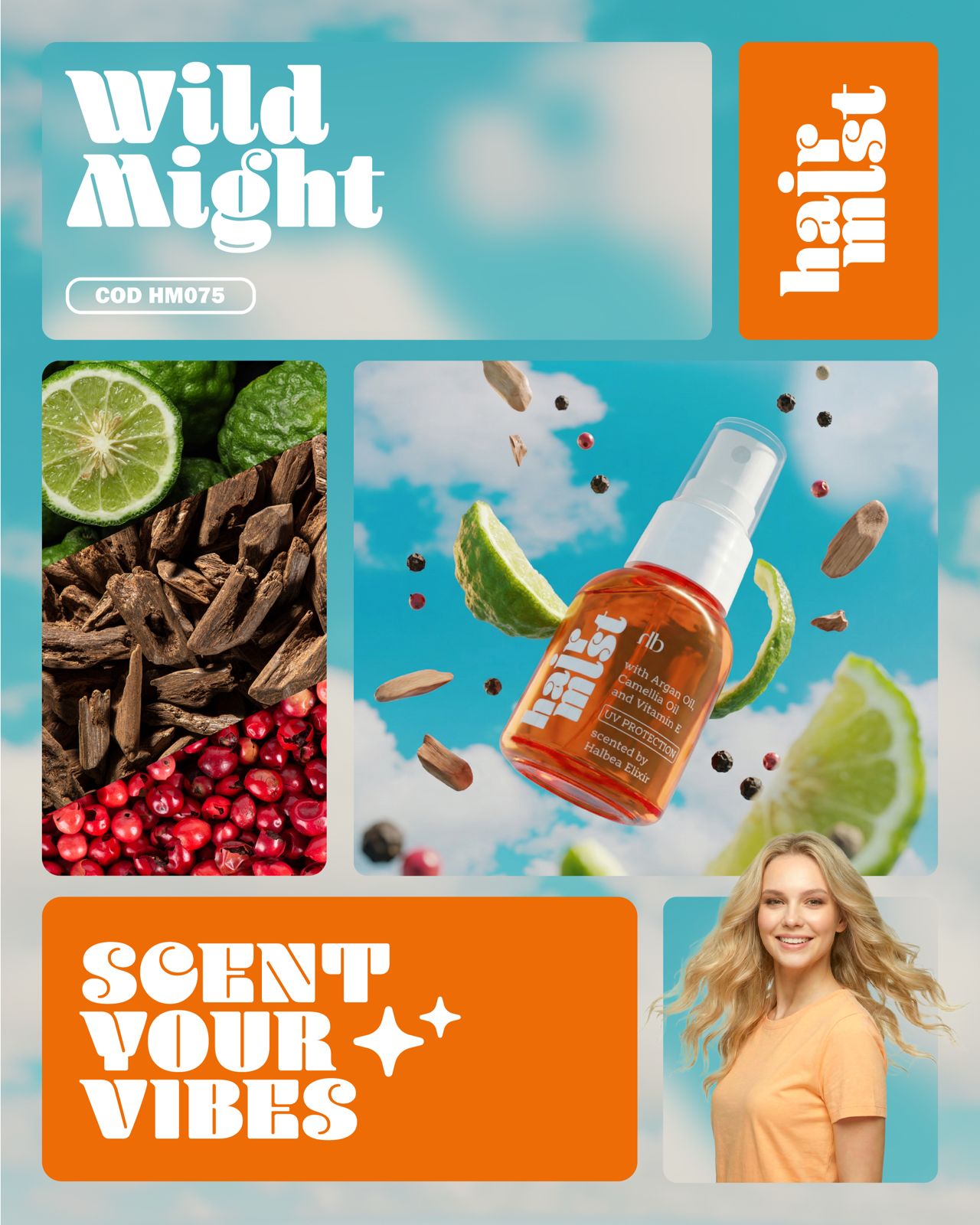 Wild Might 75 – Dynamisches Haarparfum mit würzig-holziger Energie